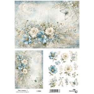 Hartie de orez Flori, insecte - 7 20x27,5cm