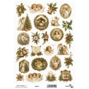Hartie de orez Iarna, Craciun - 1 20x27,5cm