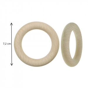 Inel lemn natur 7,2x1,2cm Meyco 36078 - Img 2