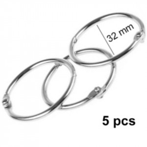 Inel scrapbooking argintiu 3,2cm 5/set MP PA343-3 - Img 2