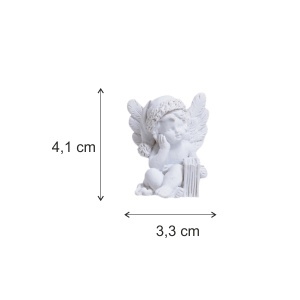 Inger ceramica alb cu carte 4,1x3,3cm Canea 128CAN01769 - Img 2