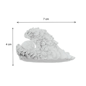 Inger rasina alb cu sclipici model-1 culcat 4x2x7cm DD65678 - Img 2