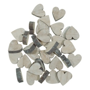 Inima lemn albit 2,5cm 36/set Canea 129CAN1328-2,5WW