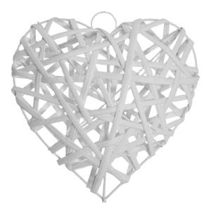 Inima nuiele si metal alb 20x20cm cu agatatoare Canea 43CAN014186_W