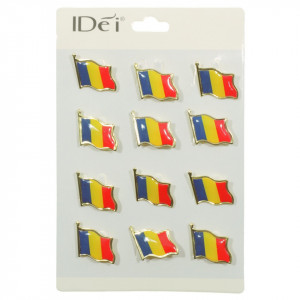 Insigna tricolor steag cu ac brosa 2,5x2cm 12/set 512158