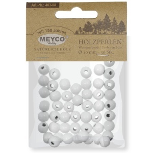 Margele lemn rotunde 10mm 56/set Meyco 403 - Img 2