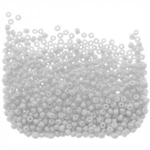 Margele nisip rotunde alb lucios 2mm 60g