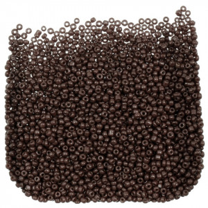 Margele nisip rotunde maro ciocolata lucios 2mm 60g