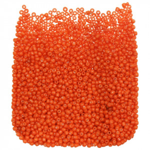 Margele nisip rotunde portocaliu inchis lucios 2mm 60g