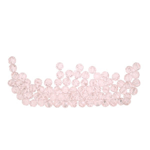 Margele sticla fatetata rondele roz deschis transparent 3x4mm 6g