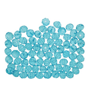 Margele sticla fatetata rondele turcoaz transparent 7x9mm 60g