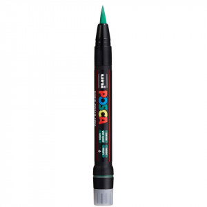 Marker vopsea pe baza de apa varf pensula Uni Posca pcf-350 m428 verde