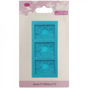 Matrita silicon 3 modele florale 4,5x9,5cm M91421