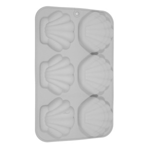 Matrita silicon 6 scoici 12,5x20x1,7cm gri deschis T10117