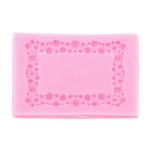 Matrita silicon dreptunghi model cercuri 7,7x10,5x0,7cm 825066 roz/gri