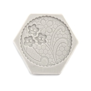 Matrita silicon medalion flori 8,3x7,8x0,8cm 825141 gri