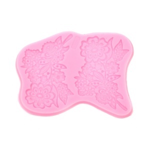 Matrita silicon model creanga cu flori 15,8x12x0,7cm 825102 roz
