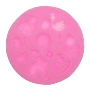 Matrita silicon modele botez 7,7x0,7cm 825053 roz