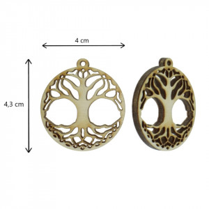 Medalion Copacul vietii placaj 4cm 2/set - Img 2