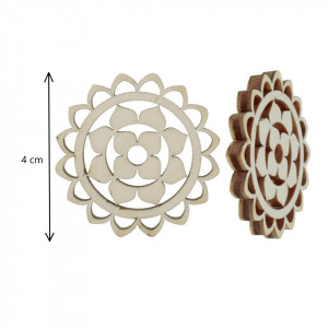 Medalion placaj filigranat model floral 4cm 5/set - Img 2