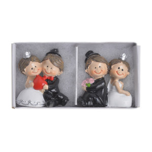 Miniatura mire si mireasa rasina 4x4cm 2 modele/set Canea RD21-0799