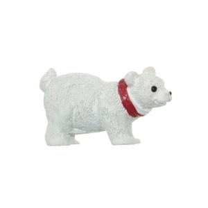 Miniatura urs polar din rasina fular rosu 2,5x4,2cm