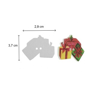 Nasture lemn multicolor cadouri 2,9x3,7cm 10/set - Img 2