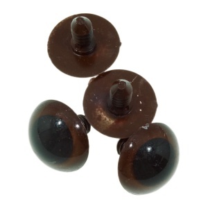 Ochisori rotunzi plastic maro cu surub 2x0,6cm 4/set 510109