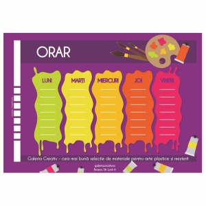 Orar scolar carton A5 model Pictura
