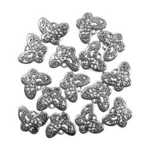 Pandantiv metalic argintiu inchis fluture 13x16mm 15/set