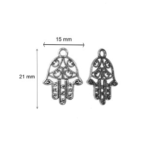 Pandantiv metalic argintiu mana fatima 15x21mm model-7 10/set - Img 2