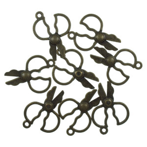 Pandantiv metalic bronz foarfeca 26x19mm 8/set