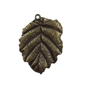 Pandantiv metalic bronz frunza 35x48mm