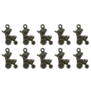 Pandantiv metalic bronz landou 14x19mm 10/set