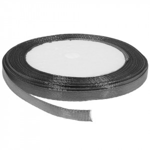Panglica satinata gri antracit 6mm x 21m/rola