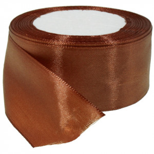 Panglica satinata maro roscat deschis 40mm x 21m/rola