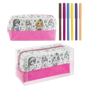 Penar de colorat cu 6 carioci 20x8x10cm Besties Creative Craft 140046 - Img 2
