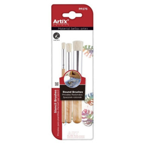 Pensula par porc pentru sablonare 3/set Artix 1/4-1/2-3/4 PP275 - Img 1