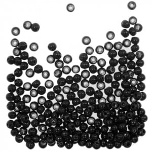 Perla sticla rotunda neagra 3,5x4,5mm 20g