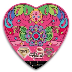 Pictura cu diamante panza pe sasiu inima 29x29,5x1,6cm Flori-2 Creative Craft 260025