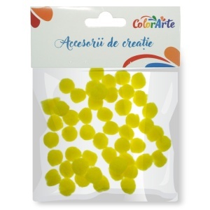 Pompon 1cm 50/set Colorarte galben A2404