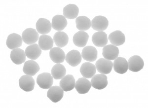 Pompon alb 1,8cm 30/set