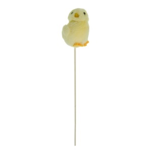Pui polistiren pufos galben 7x5cm pe bat 25cm