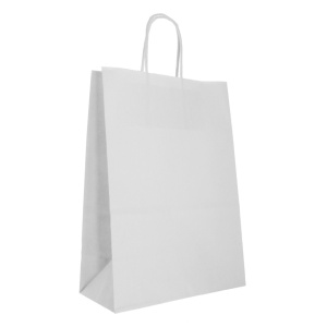 Punga hartie craft albit maner rasucit 22x10x31cm Colorarte P2942