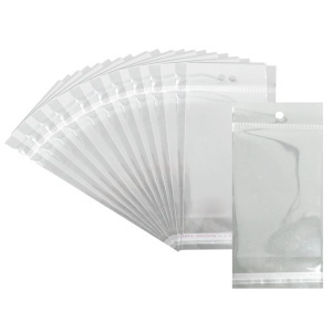 Punga transparenta 30 microni cu clapeta adeziva si agatatoare 8x13/18cm 95/set +/-5buc