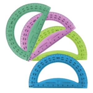 Raportor plastic 10cm 180 grade Daco culori diverse ARK 6012