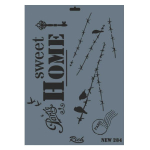 Sablon plastic Sweet home 25x35cm Rich NEW 284