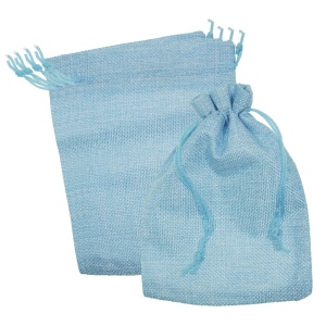 Saculet textil 12,5x17,5cm 5/set bleu
