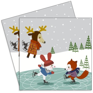 Servetel animale la patinoar 33x33cm 2/set 203447