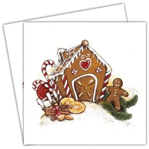 Servetel Casa de turta dulce si scortisoara 33x33cm 2/set 333-003158